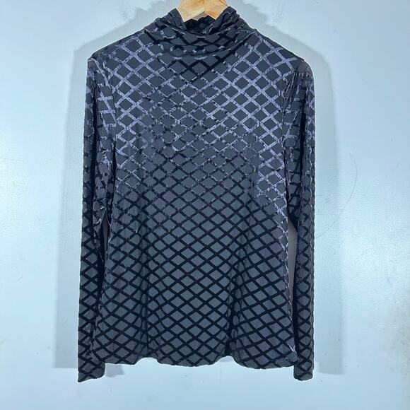 TUCKERNUCK Black Mally Burnout Turtleneck Womans XL Classic Chic - Picture 5 of 12